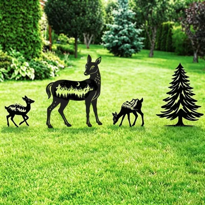 Produktbild von Omgoods – Set aus 2 Metall-Elefant-Gartensteckern für den Außenbereich