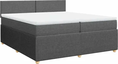 Produktbild von vidaXL Boxspringbett mit Matratze Dunkelgrau 200x200 cm Stoff