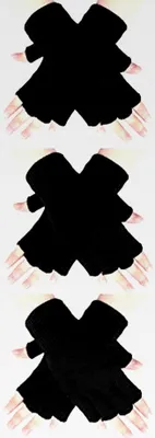 Produktbild von 3 Paar Halbfingerhandschuhe für den Winter, fingerlose Strickhandschuhe für Männer und Frauen
