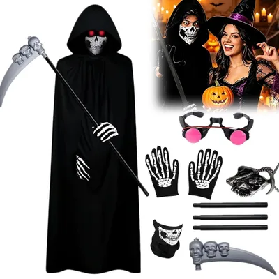 Produktbild von Uni-Umhang mit Kapuze Vampir Halloween Kostüm schwarz Verkleidung für Kinder & Erwachsene - Umhang mit Kaputze - Fasching & Karneval