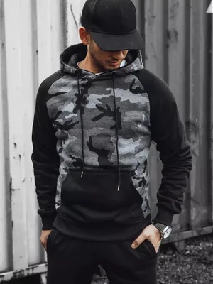 Produktbild von Dstreet Herren-Kapuzenpullover mit Kapuze Omuzi dunkelgrau XL