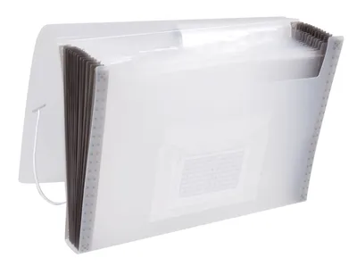 Produktbild von Q-Connect Fächermappe - 13 Taschen, 250 Bl PP, transluzent transparent