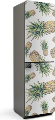 Produktbild von Ananasmusterillustration – Magnetische Kühlschrank Abdeckung – Dekorfolie magnetisch Küche – Kühlschrank Magnet Deko – selbstklebende Magnettafel – Magnetfolie für Kühlschranktür – 60x205 cm