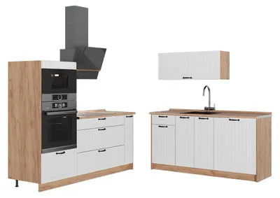 Obrázok produktu pre Kuchyňa Vicco Fame-Line Biely vidiecky dom/Dub Goldkraft 340 cm bez pracovnej dosky, Model 63720