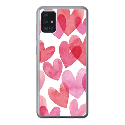 Produktbild von MuchoWow® Handyhülle Schutzhülle Hülle für Samsung Galaxy A52 5G Ein Aquarell mit Herz-Illustration Silikon Softcase Handy Hülle - Umschlag