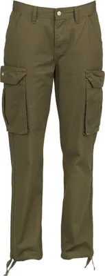 Produktbild von Black Premium by EMP Damen oliv-grüne Cargohose mit zwei seitlichen Einschubtaschen im lässigen Schnitt W30L32