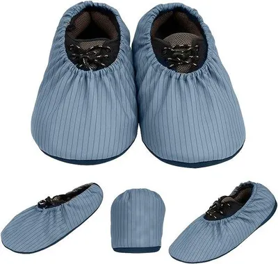 Produktbild von Famanu Schuhüberzieher 2 Paar - Flanell mit Anti-Rutsch-Sohle
