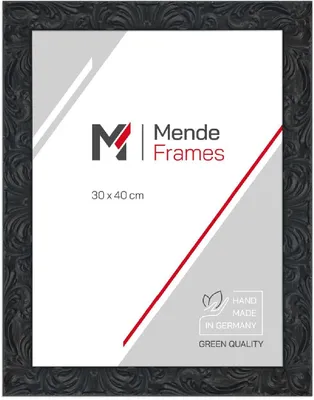 Produktbild von Bilderrahmen Barock Massivholz 70x90 cm Schwarz MendeFrames