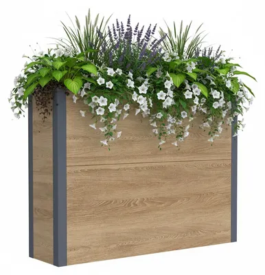 Produktbild von Westmann Metall Pflanzkübel Talus XL Pflanzkübel rechteckig Holzoptik 100x25x77cm