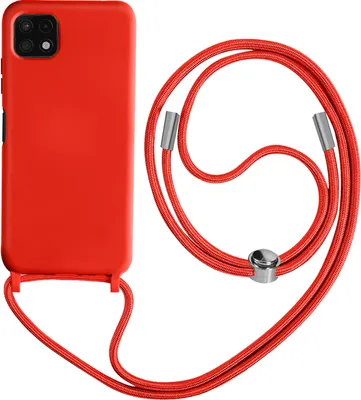 Produktbild von Avizar, Schutzhülle mit Nylonkette (80cm) für Samsung Galaxy A22 5G, Rot