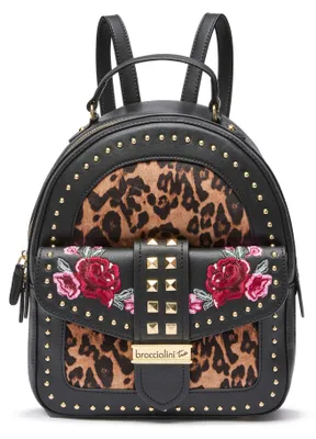 Produktbild von Braccialini Rock Kompakter Rucksack aus schwarzem Kunstleder mit Einzelhenkel