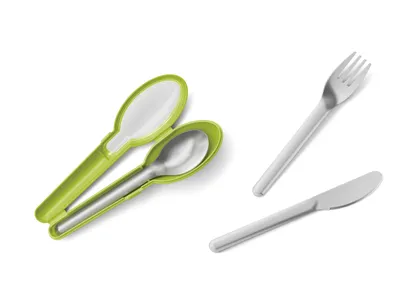 Image de emsa 3110600461 emsa Set de couverts CLIP & GO, 3 pièces avec étui, vert