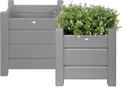 Produktbild von Esschert Design Pflanzkästen quadr. Set S/L grau; CF31G