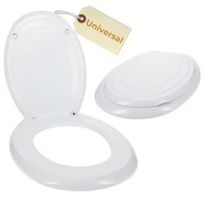 Produktbild von Toilettendeckel Universalgröße Klodeckel Weiß Klobrille O Form Wc Sitz Oval Toilettensitz Wc Deckel Toilettenbrille Klositz Klo Deckel Toiletten