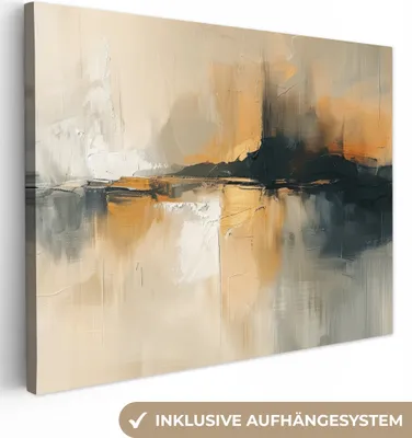 Obrázok produktu pre MuchoWow® - Plátno - Moderné - Abstraktné - Zlaté - Čierne, fototapeta, nástenná dekorácia obrazy obývacia izba, 80x60cm