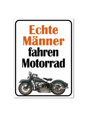 Produktbild von Echte Männer fahren Motorrad, Magnet, Blech 8 x 10,6 cm, MN009