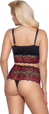Produktbild von BH und Slip schwarz/rot XL