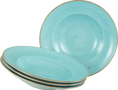 Produktbild von CreaTable, 34046, Vintage Nature Aqua, Pastateller 4-tlg, Porzellan