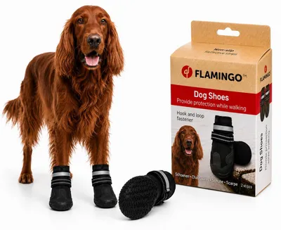 Produktbild von hundeschuhe - Glea - 2 Stück - schwarz - L - 8,1x7,4x13,6 cm - Polyester - Harte