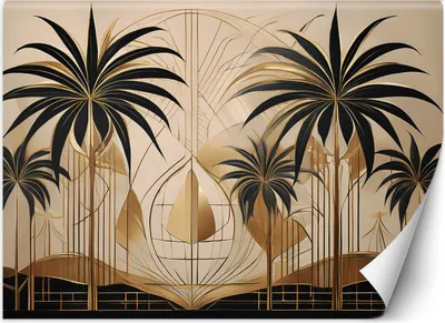 Produktbild von Vlies fototapete Tropische Landschaft Abstrakt 300x210 cm Feeby Beige inkl. Kleber einfache Montage