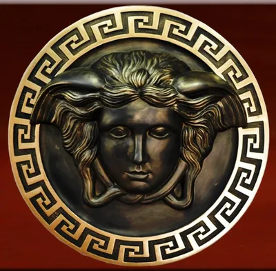 Produktbild von Handgefertigtes Wandrelief Kopf der Medusa zum Aufhängen Griechische Antik Antik Gold 50cm NEU