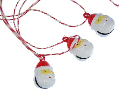 Produktbild von 3 Stück Weihnachtsbaumanhänger Baumschmuck Weihnachtsmann Glöckchen Kopf