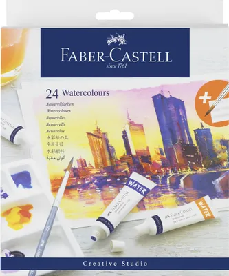 Produktbild von FABER-CASTELL Aquarellfarbe 24er Kartonetui