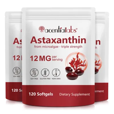 Produktbild von Astaxanthin Hochdosiert Antioxidans Immunsystem Algenextrakt 3x 120 Softgels VEGAN