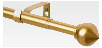 Produktbild von Goldene Gardinenstange mit Zwiebelkopf, verstellbare Vorhangschiene, 76 bis 310 cm, ausziehbar, Metall