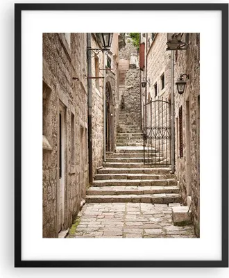 Produktbild von Gerahmtes Poster - Schwarzer Rahmen - Treppen Kroatien Dubrovnik - 40x50 cm - Wand Bild - Wanddeko - Wandbilder - Kunstposter - Wandposter - Bilderrahmen - Bilder - Kunstdruck - P2BPA40x50-5148