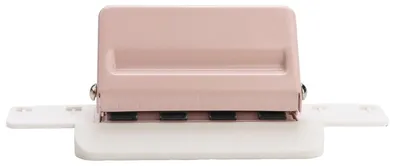Productafbeelding van Handperforator - Papierpons - Planners Personaliseren - 4 Gaten Tegelijk - 3 Vellen - Roze