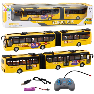 Zdjęcie produktu dla Zdalnie sterowany trolejbus przegubowy żółty skala 1:32