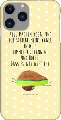 Produktbild von Mr. & Mrs. Panda Iphone 11 Pro Handyhülle Avocado Yoga - Gelb Pastell - Geschenk, Haha, Handy Case, Unsportlich, Hilfe, Humor, Bauch, Premium Kunststoff