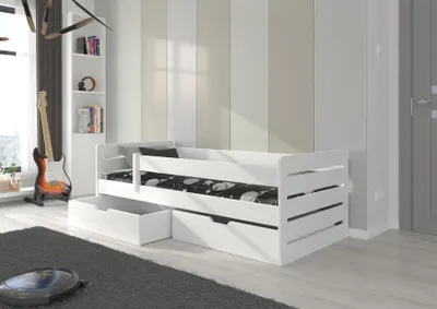 Obrázek produktu pro Jednolůžková postel se šuplíky 90x200 DABNIA - bílá