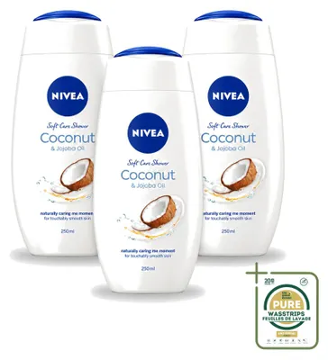 Produktbild von 3 x NIVEA Hautschützende Duschcreme Kokosnuss - 250 ml - Vorratspackung - 3 Stücke