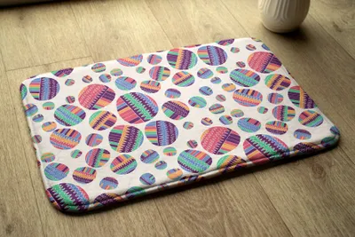 Obrázek produktu pro Koupelnová předložka - Koberec do koupelny - Absorpční rohožka Sprchové koberce - 75x45 cm - Barevné tečky Abstraktní