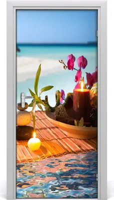 Produktbild von Tulup Türaufkleber 95x205 cm Dekorative Aufkleber Selbstklebend Wasserdichte Tapete Abnehmbar Schlafzimmer Wohnzimmer Wohnkultur - Orchideen und Bambus