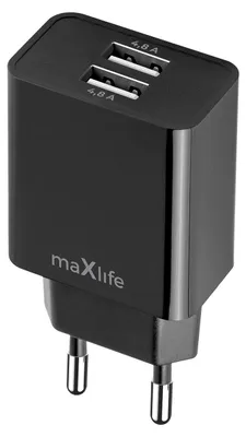 Zdjęcie produktu dla Maxlife Ładowarka Sieciowa Mxtc-12 2X Usb 4,8A Czarna