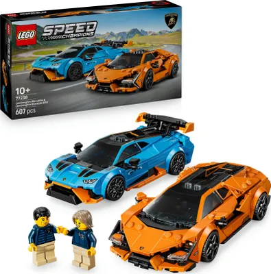 Produktbild von LEGO Speed Champions Lamborghini Revuelto und Huracán STO - LEGO Auto Set mit 2 Rennwagen und 2 Fahrer Minifiguren - Spielzeug für Auto Fans - Kreatives Geschenk für Jungen ab 9 Jahren - 77238