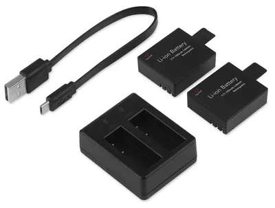 Immagine prodotto di Victure CS8060 Batterie per videocamera d'azione 1050 mAh agli ioni di litio Doppio caricatore Comp.