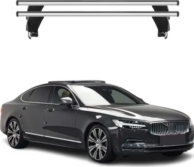 Image de Menabo Barres de toit Transversales pour Volvo S90 2016-2025 Alu Gris ABE 2x