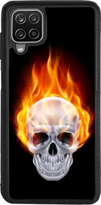 Produktbild von TPU Silikon Hülle für Samsung Galaxy A12 Handy Cover Case Schutzhülle Handyhülle Bumper MOTIV 3 Totenkopf