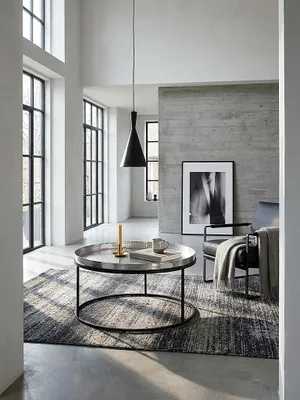 Produktbild von Couchtisch Hammerschlag Metall 62x62x36 cm Sofatisch Aluminium Silber Schwarz, Design Wohnzimmertisch abnehmbares Tablett Rund, Tabletttisch Wohnzimmer, Beistelltisch Modern