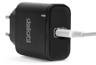 Obrázek produktu pro USB-C nabíječka 20 W PD rychlé nabíjení – kompaktní adaptér typu C – univerzální pro mobilní telefony a tablety – černá – rychlá nabíječka s funkcí Power Delivery [55046BK]