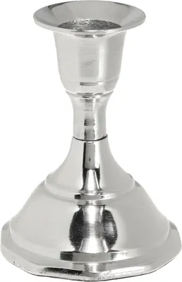 Produktbild von Silberner Metall Kerzenhalter 9,5cm 2er Set Deko, 2 Stück