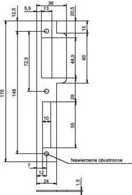 Produktbild von Schließblech RP851P, Weiß, Zink