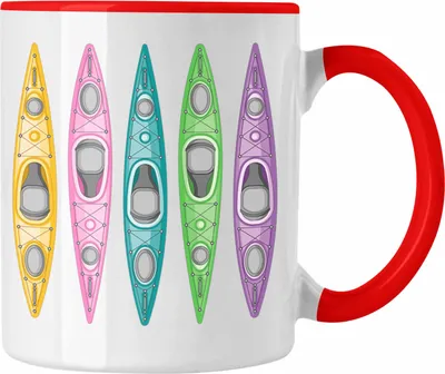 Produktbild von Trendation - Kajak Geschenk Tasse Mit Spruch Kajakfahrer Geschenkidee Kaffeetasse Kanu Padelboot Geschenke Kajakfahrer (Rot)