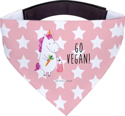Produktbild von Mr. & Mrs. Panda Tuch Einhorn Vegan - Rot Pastell - Geschenk, Hundeschal, Hunde-Halstuch, Veganer, Rohkost, Halstuch Hund, Veganismus, Unicorn, Gesund essen, Leben, Hunde