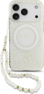 Immagine prodotto di Etui Guess Iml Flowers Electro Pearl     Strap Magsafe Do Iphone 17 Pro Biały