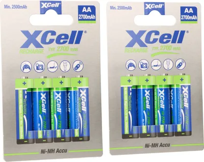 Produktbild von 8x XCell Mignon AA Akku Ni-MH 1,2V 2700mAh im 4er Blister